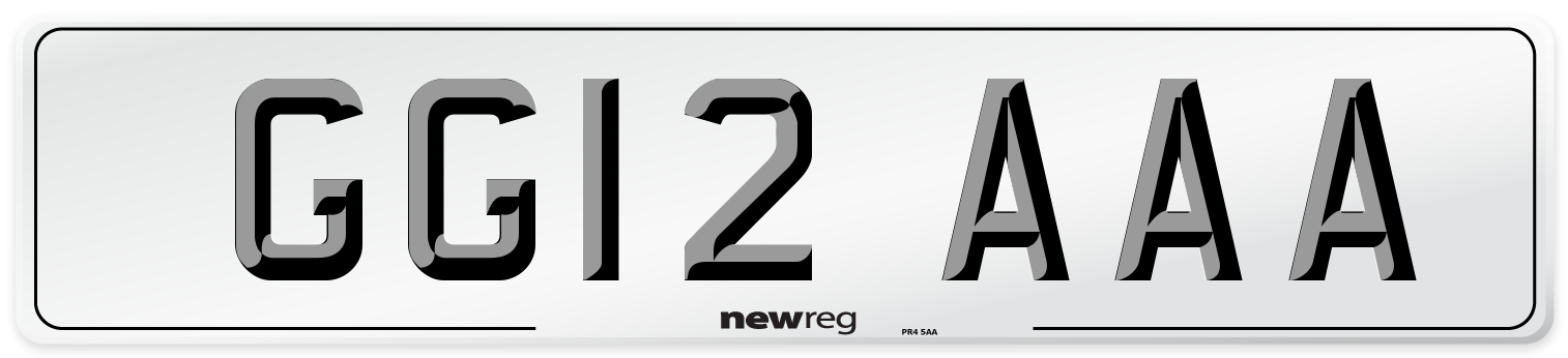 GG12 AAA Number Plate from New Reg